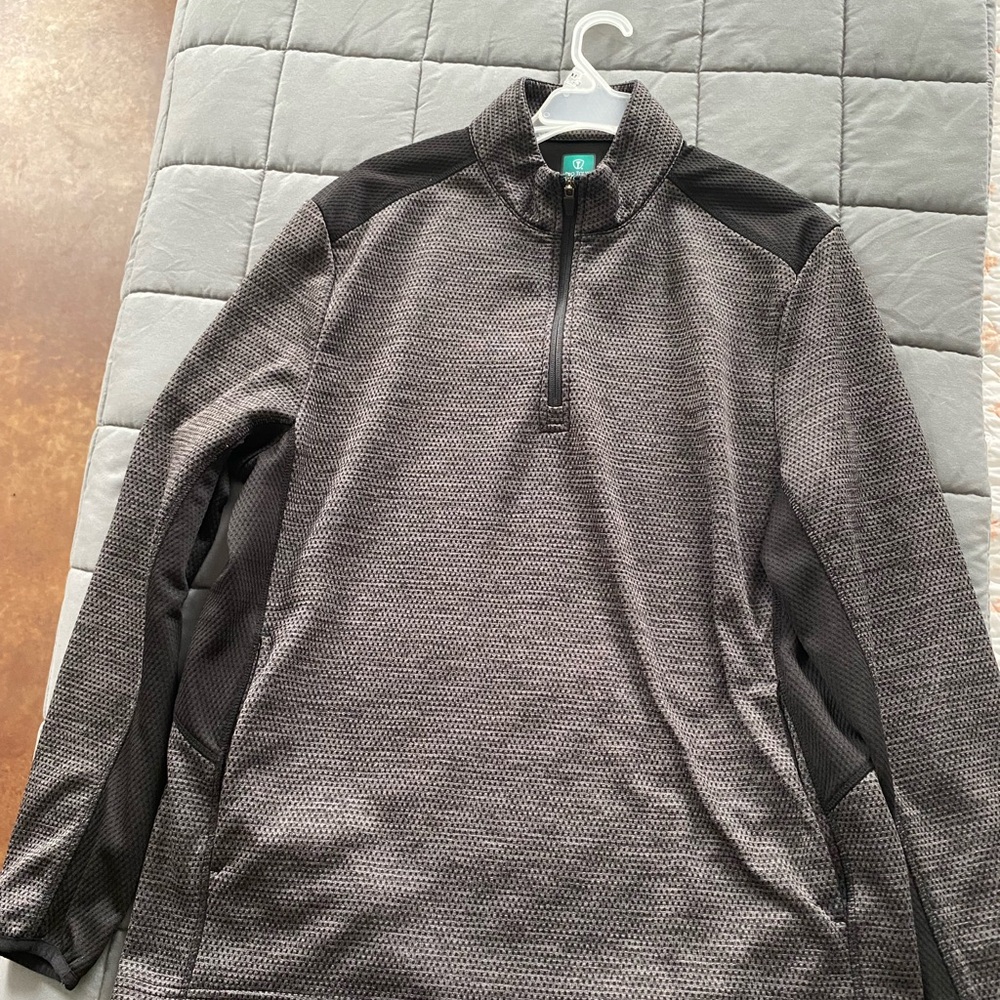 Men's Pro Tour‎ Black and Gray Quarter-Zip Jacket Size Medium